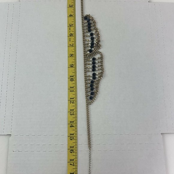 Gold Tone Immaculate Faceted Beaded Bib Necklace - Picture 5 of 5